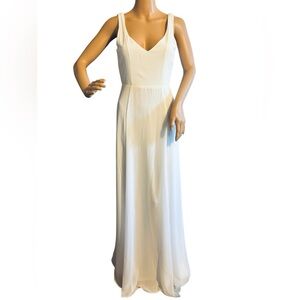 Show Me Your MuMu Size XS Jenn Maxi Dress White Flowy Bridesmaid Wedding Dress